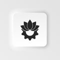 Ecological, biology, gear. Bioengineering neumorphic style vector icon. Biotechnology for health, researching. Molecular Royalty Free Stock Photo