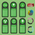 Ecological business green infographic with icons and 3d charts, flat design Royalty Free Stock Photo