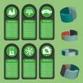 Ecological business green infographic with icons and 3d charts, flat design Royalty Free Stock Photo