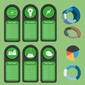 Ecological business green infographic with icons and 3d charts, flat design Royalty Free Stock Photo