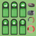 Ecological business green infographic with icons and 3d charts, flat design Royalty Free Stock Photo