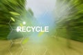 Ecological call to recycle and reuse products.