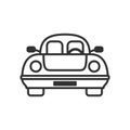 Ecological Car Outline Flat Icon on White Royalty Free Stock Photo