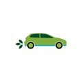 Ecological car vector icon car with leaves symbol environment concept for graphic design  logo  web site  social media  mobile app Royalty Free Stock Photo