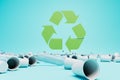 ecological catastrophe on the planet. plastic sorting and recycling icon. 3d render