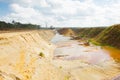 Ecological catastrophy in mud sand quarry Royalty Free Stock Photo