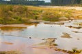 Ecological catastrophy in mud sand quarry Royalty Free Stock Photo