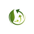 ecological circle arrows recycle logo. recycling signs creative illustration concept