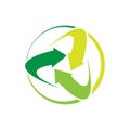 ecological circle arrows recycle logo. recycling signs creative illustration concept