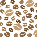 Ecological coffee beans, seamless pattern, vector illustration Royalty Free Stock Photo
