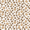 Ecological coffee beans, seamless pattern, vector illustration Royalty Free Stock Photo