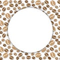 Ecological coffee beans, seamless pattern, vector illustration Royalty Free Stock Photo