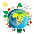 Ecological concept with Earth globe Royalty Free Stock Photo