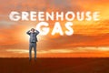 The ecological concept of greenhouse gas emissions Royalty Free Stock Photo