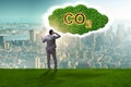 The ecological concept of greenhouse gas emissions Royalty Free Stock Photo