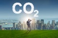 The ecological concept of greenhouse gas emissions Royalty Free Stock Photo