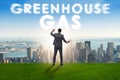 The ecological concept of greenhouse gas emissions Royalty Free Stock Photo