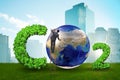 The ecological concept of greenhouse gas emissions Royalty Free Stock Photo