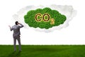 The ecological concept of greenhouse gas emissions Royalty Free Stock Photo