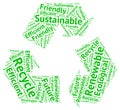 Ecological cycling circle created with words: recycle, future