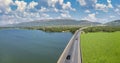 ecological disaster with water hyacinth plants Royalty Free Stock Photo