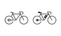 Ecological Electric Bicycle. Electricity Power Eco Bike with Charge Plug Symbol Collection on White Background. Green