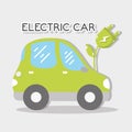 Ecological electric car with power cable