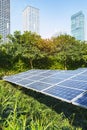 Ecological energy renewable solar panel plant Royalty Free Stock Photo