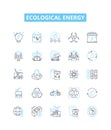 ecological energy vector line icons set. Eco-energy, Sustainable-energy, Renewable-energy, Biofuel, Solar-power, Wind Royalty Free Stock Photo