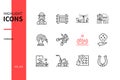 Ecological farming - modern line design style icons set Royalty Free Stock Photo