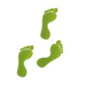 Ecological footprint concept illustration. Grass patch footprint walk