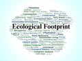 Ecological Footprint Word Cloud. Visualizing urgent environmental issues and resource usage Royalty Free Stock Photo