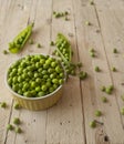 Ecological fresh green peas pods. Royalty Free Stock Photo