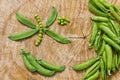 Ecological fresh green peas pods. Royalty Free Stock Photo