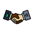 Ecological Handshakes Icon Royalty Free Stock Photo