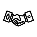 Ecological Handshakes Icon Royalty Free Stock Photo