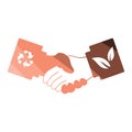 Ecological handshakes icon Royalty Free Stock Photo