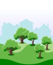 Ecological Home Garden Tree Environment, Flat Vector Illustration