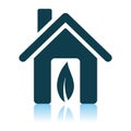 Ecological Home With Leaf Icon Royalty Free Stock Photo