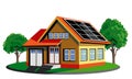 Ecological house with solar pannel Royalty Free Stock Photo