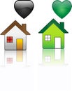 Ecological House versus Regular House Royalty Free Stock Photo