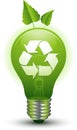 Ecological idea green lightbulb Royalty Free Stock Photo