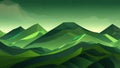 Ecological idea wallpaper featuring a green natural scene with trees and hills. Royalty Free Stock Photo