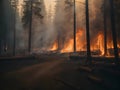 The ecological impact of a wildfire in a forest ecosystem, from the immediate devastation to the long-term recovery efforts Royalty Free Stock Photo