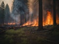 The ecological impact of a wildfire in a forest ecosystem, from the immediate devastation to the long-term recovery efforts Royalty Free Stock Photo