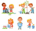 Ecological kids design. Funny cartoon character Royalty Free Stock Photo