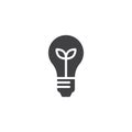 Ecological light bulb vector icon