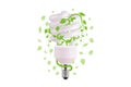 Ecological lightbulb icon in vector format. Eco idea design of Vector green light. Light bulb and green leaves Royalty Free Stock Photo