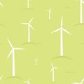 Ecological modern windmills seamless pattern