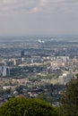 Environmental problems of large cities. Smog over the city of Almaty in Kazakhstan.